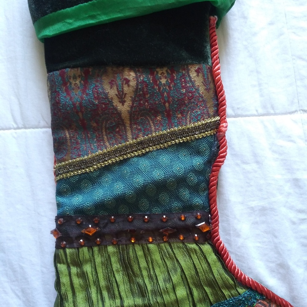 Eclectic & funky Christmas stocking NWOT